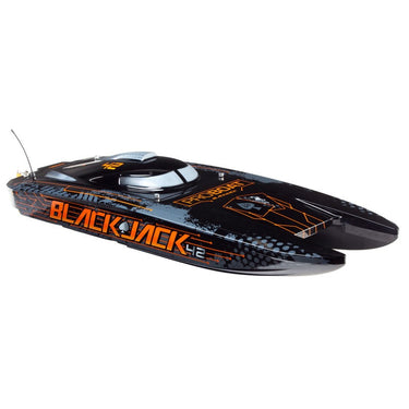 Pro Boat Blackjack 42 inch 8S Brushless RC Catamaran (Black/Orange) PRB08043T1